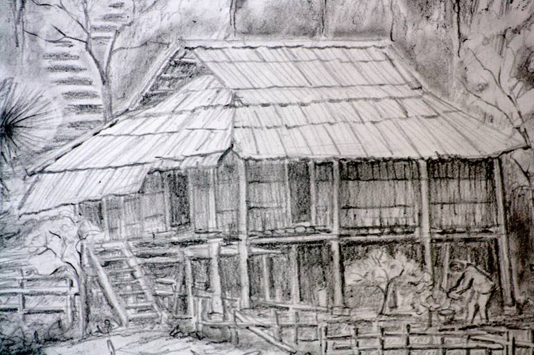 Original Illustration Landscape Drawing by Phong Trinh