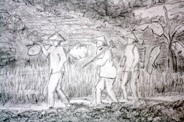Original Illustration Landscape Drawing by Phong Trinh