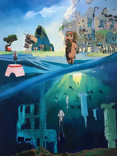 Saatchi Art Artist Alta Berri; Painting, “Mochila Air Land and Sea series: Water” #art