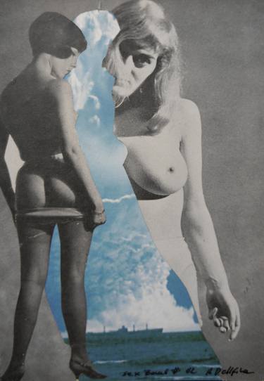 Original Dada Erotic Collage by Dellfina Dellert
