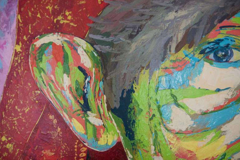 Original Impressionism People Painting by Angel Oshez