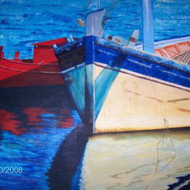 Original Boat Paintings by Angel OShez