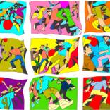 pixels ball games by Art Beaumont