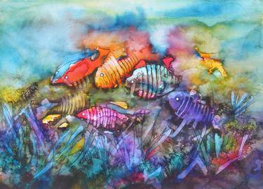 Print of Fish Paintings by Abdullah Aydin Baykara