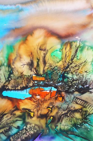 Print of Abstract Landscape Paintings by Abdullah Aydin Baykara