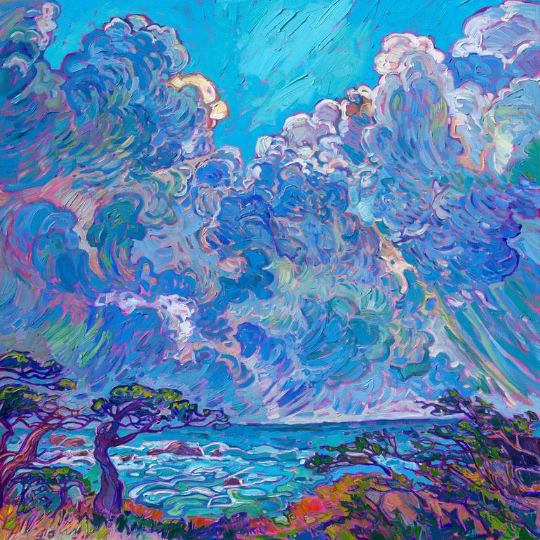 Blooming Cherry Painting by Erin Hanson | Saatchi Art