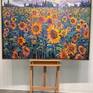 Blooming Field framed and on easel