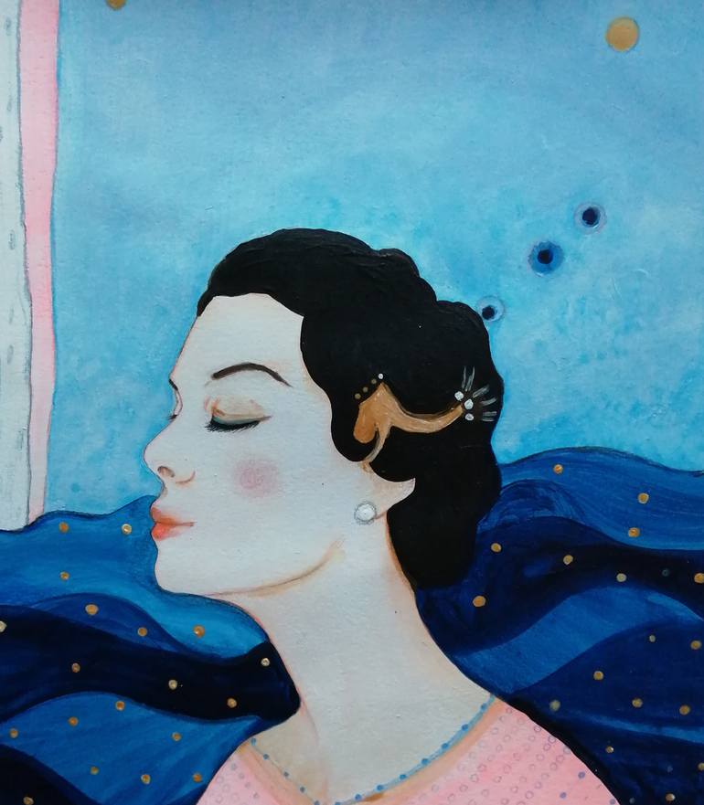 Original Art Deco People Painting by Izabella Hornung