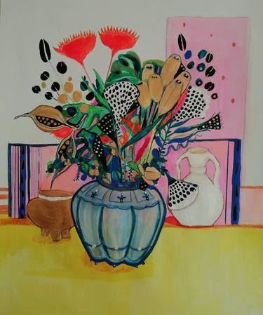 Original Expressionism Floral Paintings by Izabella Hornung