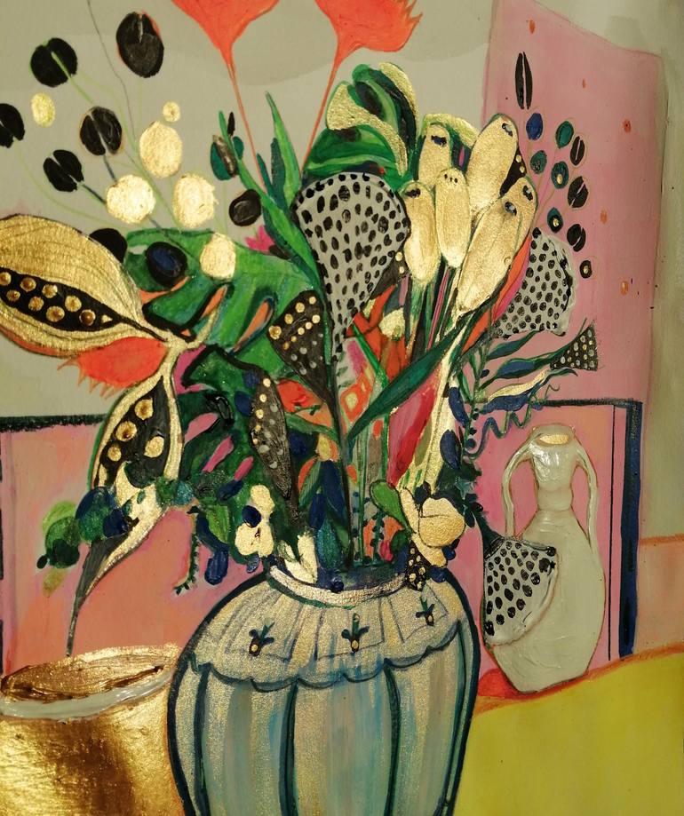 Original Expressionism Floral Painting by Izabella Hornung