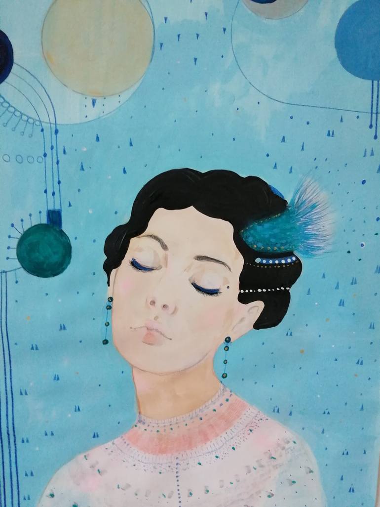 Original Art Deco People Painting by Izabella Hornung
