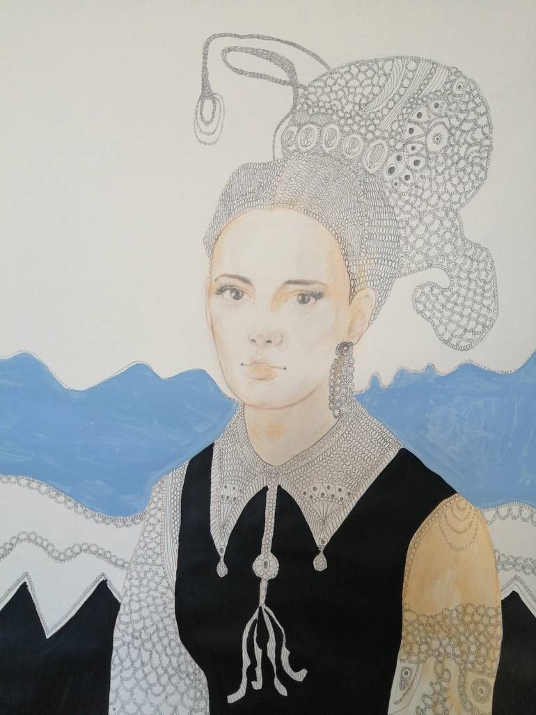 Original Art Deco People Painting by Izabella Hornung