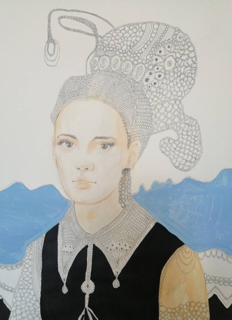 Original Art Deco People Painting by Izabella Hornung