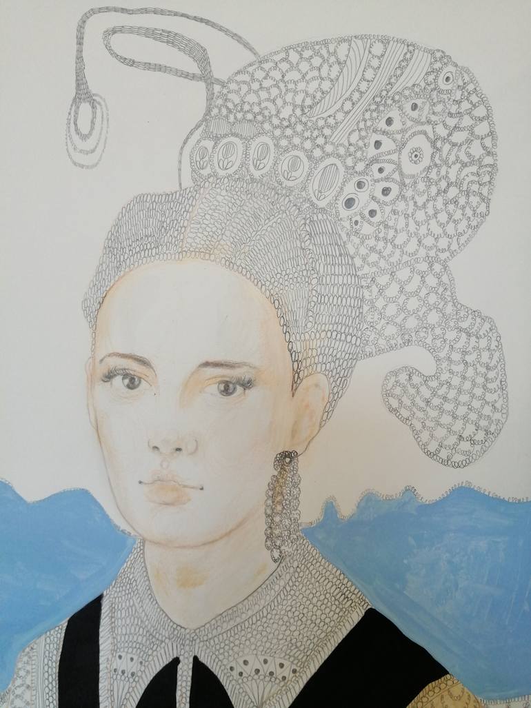 Original Art Deco People Painting by Izabella Hornung