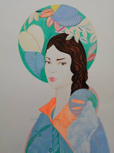 Original Art Deco Portrait Paintings by Izabella Hornung