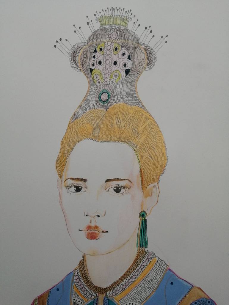 Original Art Deco Portrait Painting by Izabella Hornung