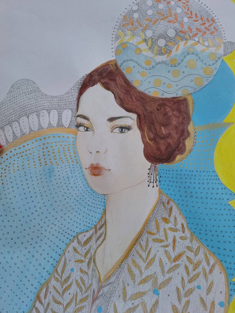 Original Art Deco People Painting by Izabella Hornung