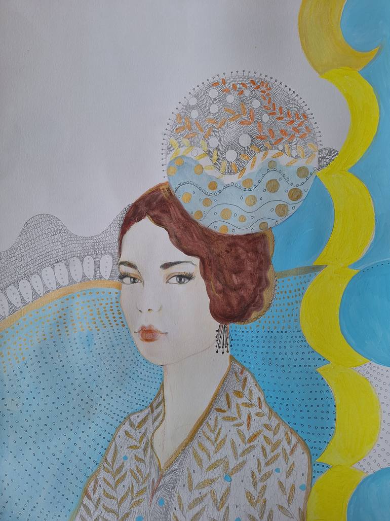 Original Art Deco People Painting by Izabella Hornung