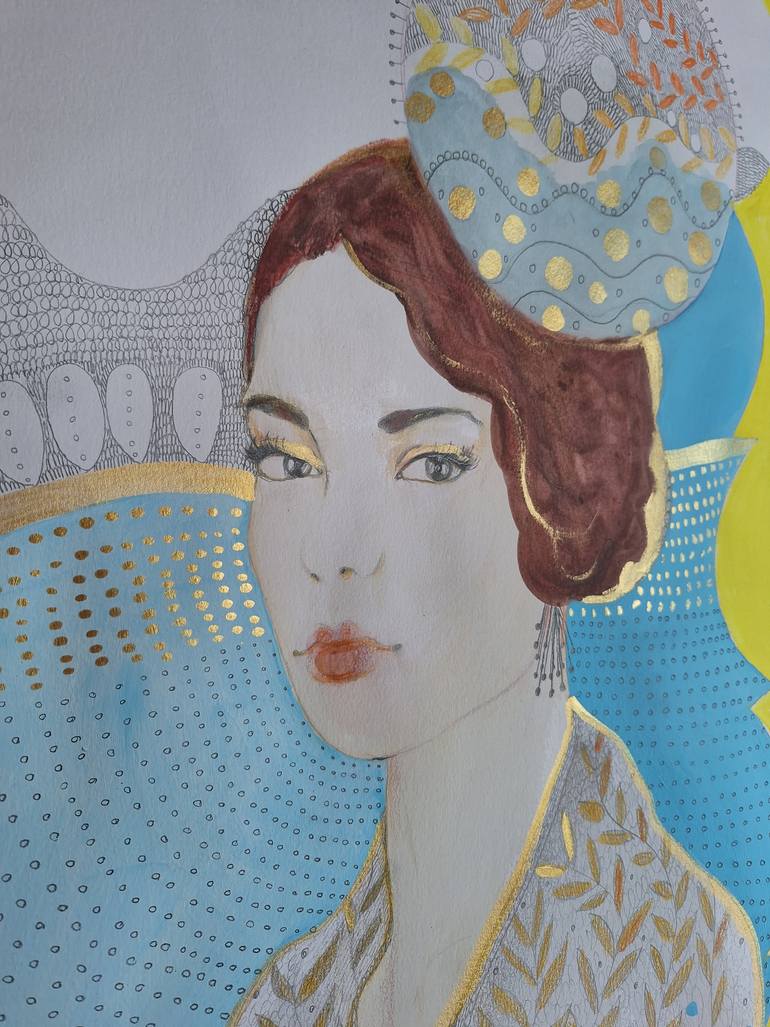 Original Art Deco People Painting by Izabella Hornung