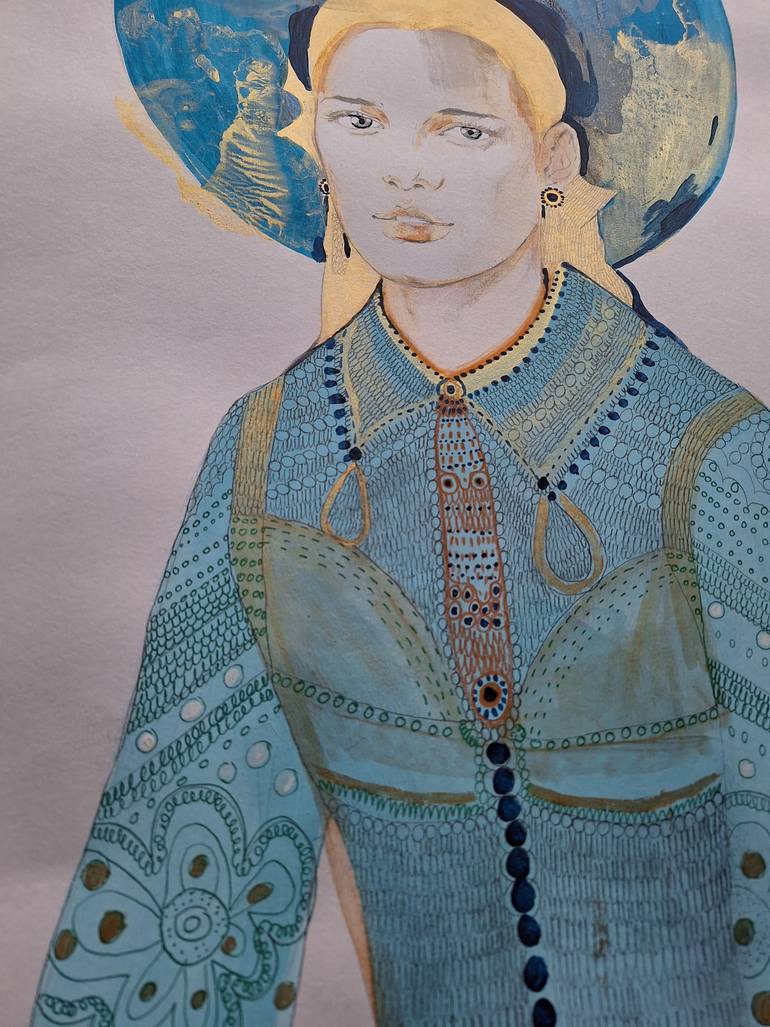 Original Art Deco People Painting by Izabella Hornung