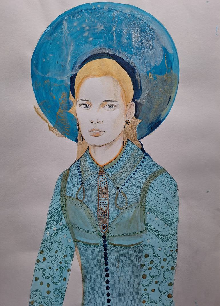Original Art Deco People Painting by Izabella Hornung