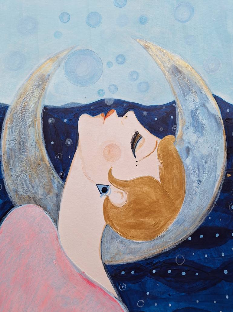 Original Art Deco People Painting by Izabella Hornung