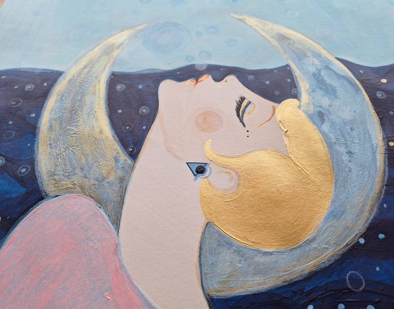 Original Art Deco People Painting by Izabella Hornung