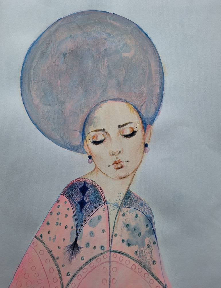 Original Art Deco People Painting by Izabella Hornung