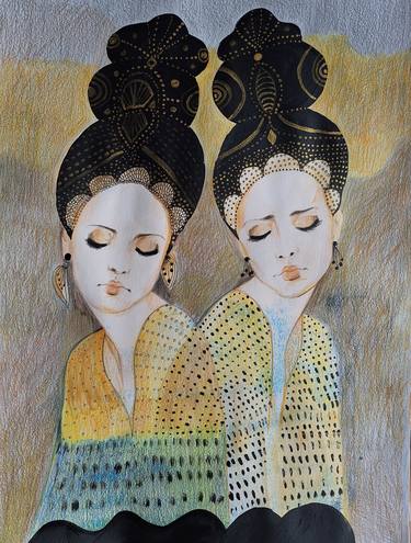 Original Art Deco Portrait Paintings by Izabella Hornung