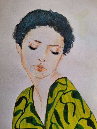 Original Art Deco Portrait Paintings by Izabella Hornung