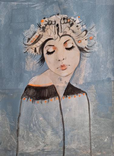 Original Art Deco Portrait Paintings by Izabella Hornung