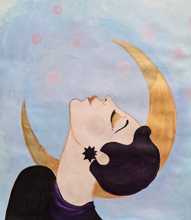 Original Art Deco People Painting by Izabella Hornung