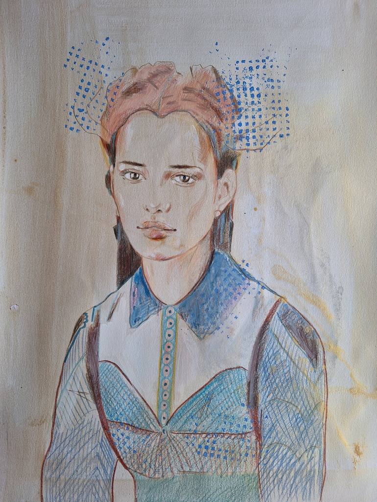 Original Art Deco Portrait Painting by Izabella Hornung