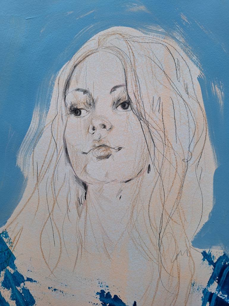 Original Expressionism People Painting by Izabella Hornung