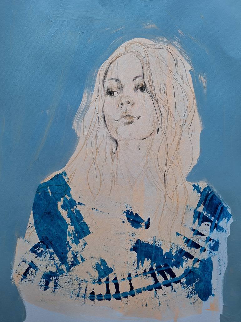 Original Expressionism People Painting by Izabella Hornung