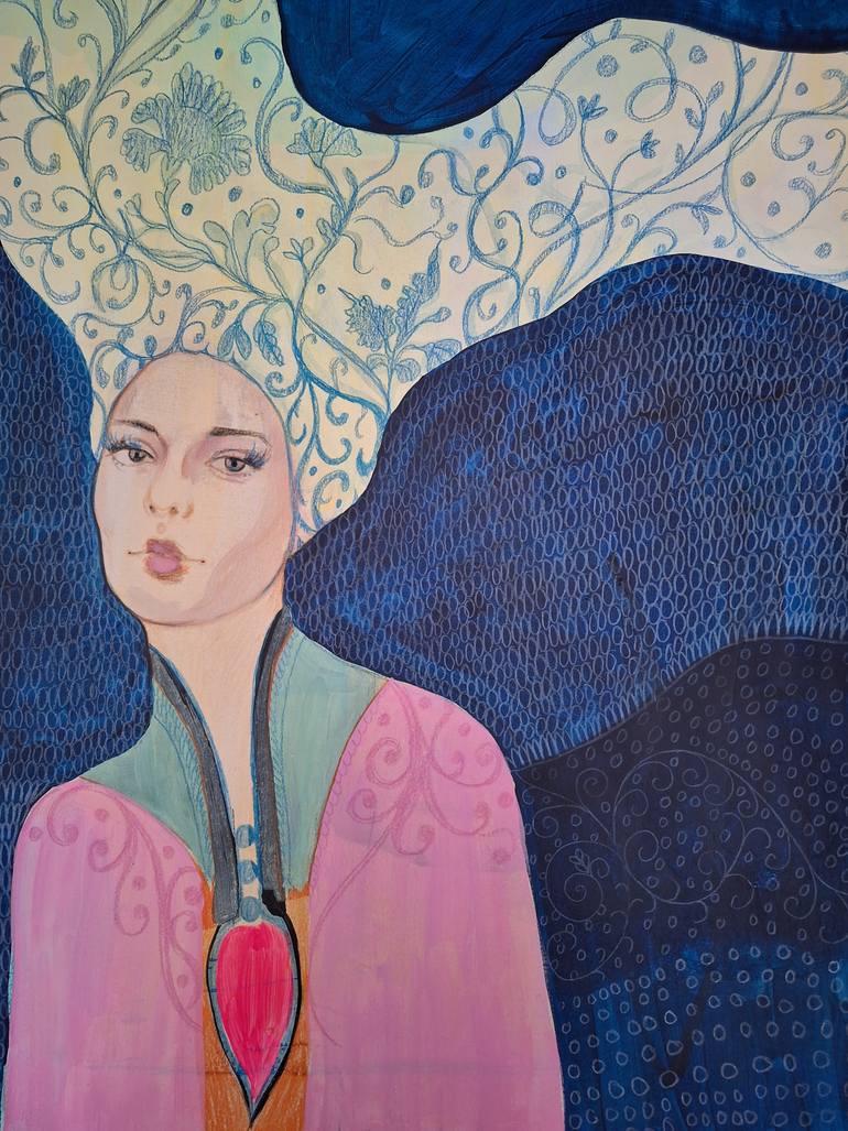 Original Art Deco People Painting by Izabella Hornung