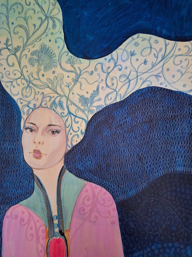 Original Art Deco People Painting by Izabella Hornung