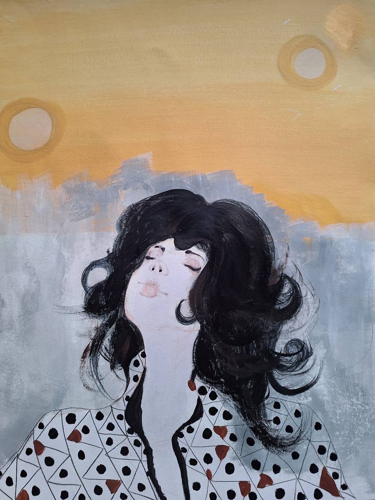 Original Art Deco People Painting by Izabella Hornung