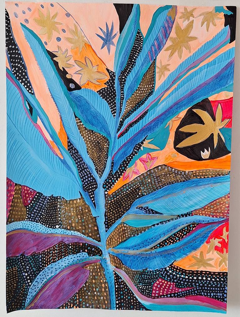 Original Abstract Botanic Painting by Izabella Hornung