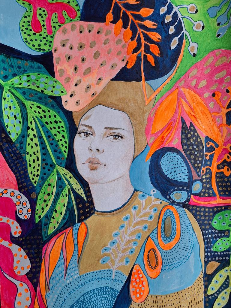Original Portraiture People Painting by Izabella Hornung