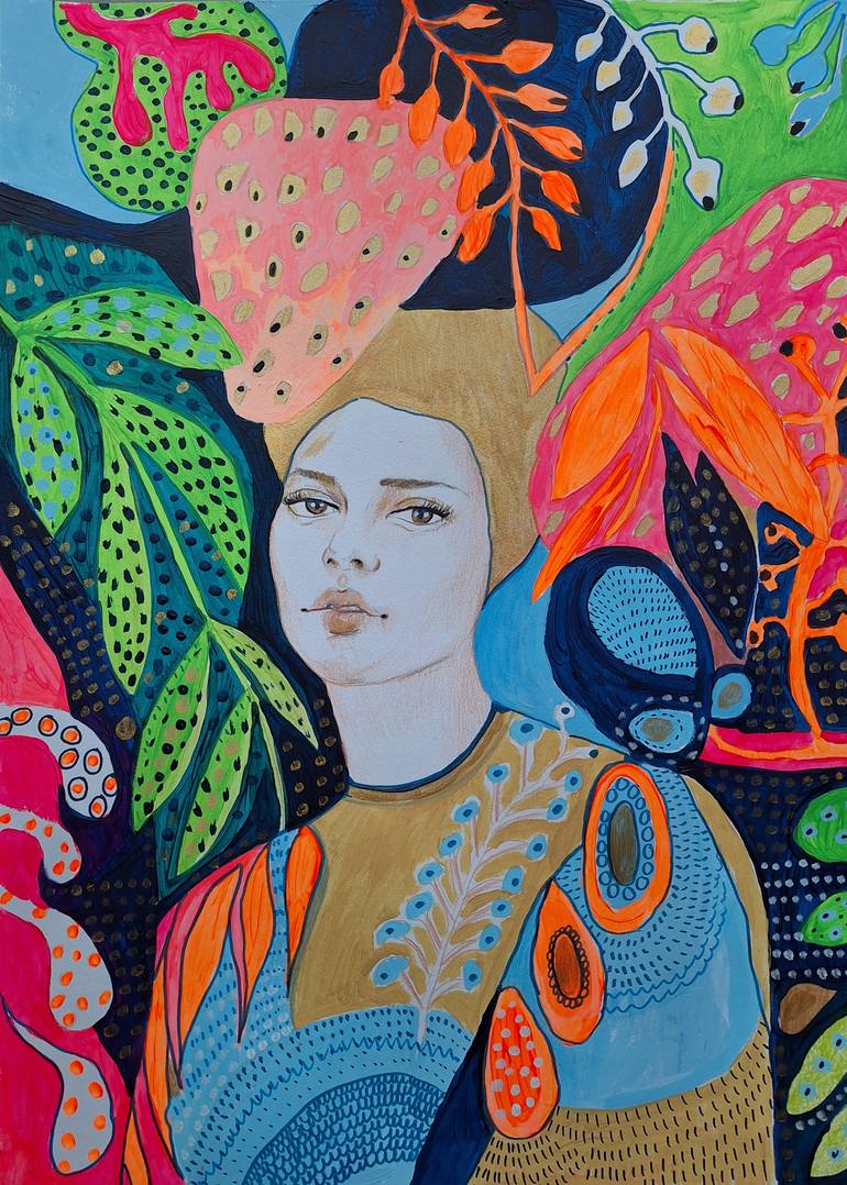Original Portraiture People Painting by Izabella Hornung