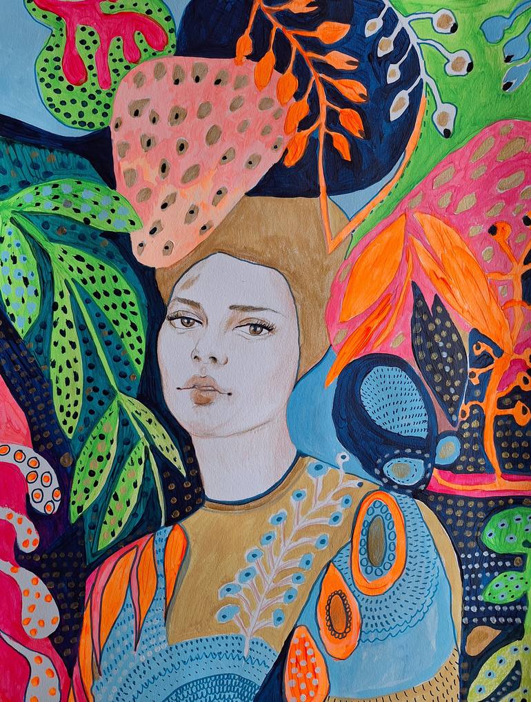 Original Portraiture People Painting by Izabella Hornung