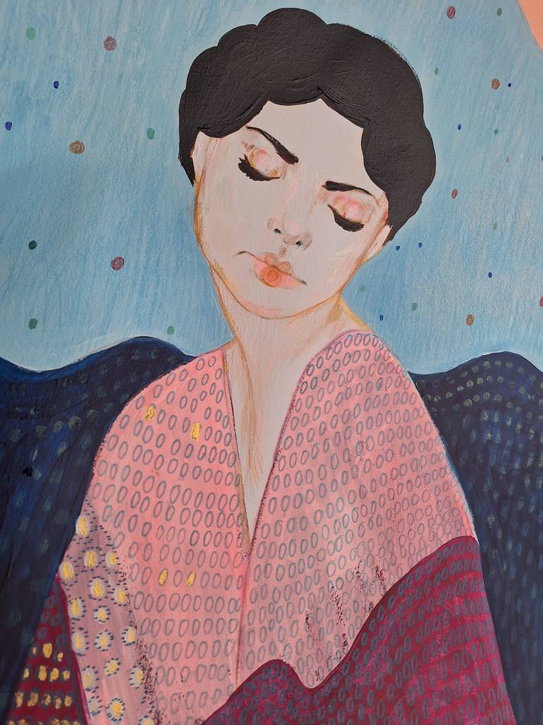 Original Art Deco People Painting by Izabella Hornung