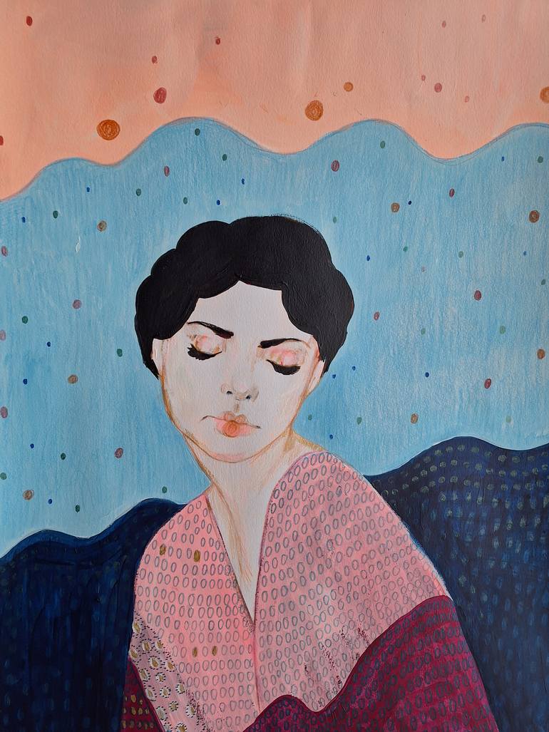 Original Art Deco People Painting by Izabella Hornung