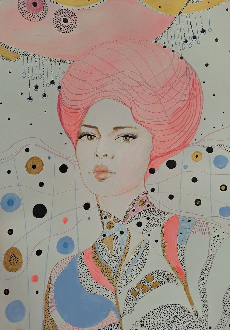 Original Art Deco People Painting by Izabella Hornung