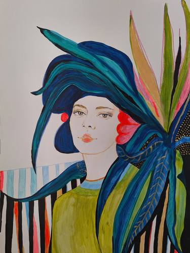 Original Art Deco Botanic Paintings by Izabella Hornung