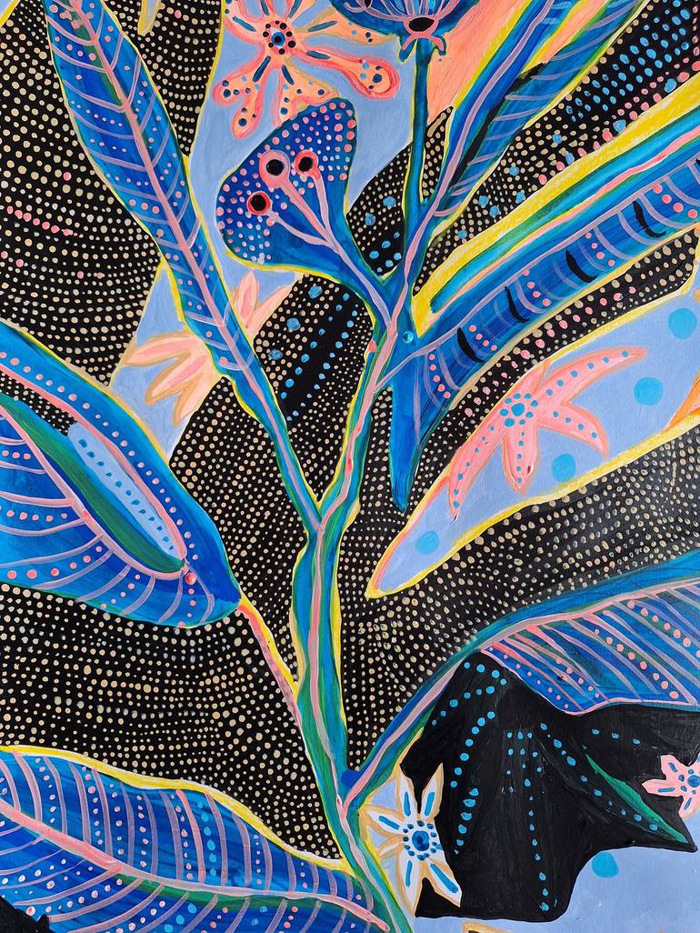 Original Abstract Botanic Painting by Izabella Hornung