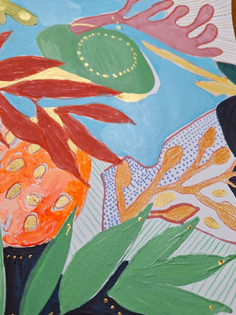 Original Abstract Botanic Painting by Izabella Hornung