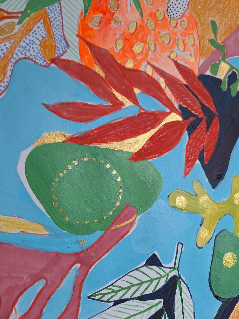 Original Abstract Botanic Painting by Izabella Hornung