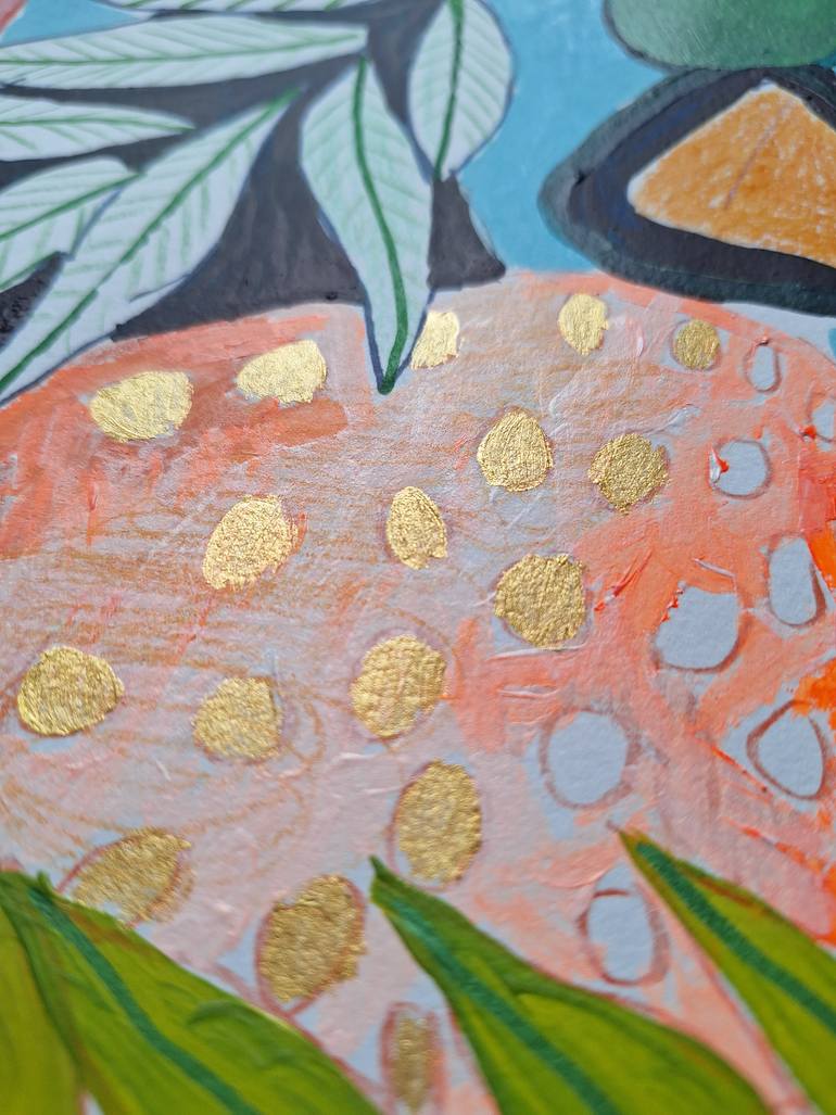 Original Abstract Botanic Painting by Izabella Hornung